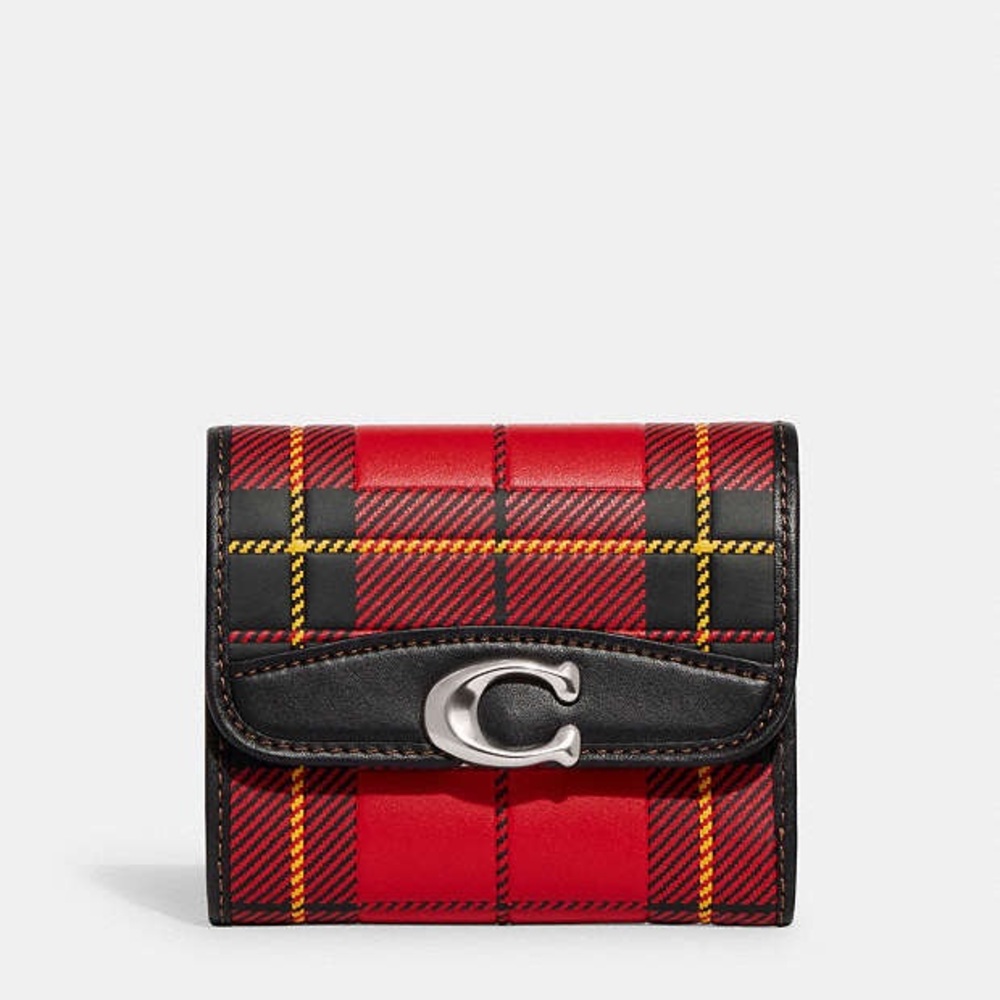 Coach Bandit Wallet With Plaid Print-never used